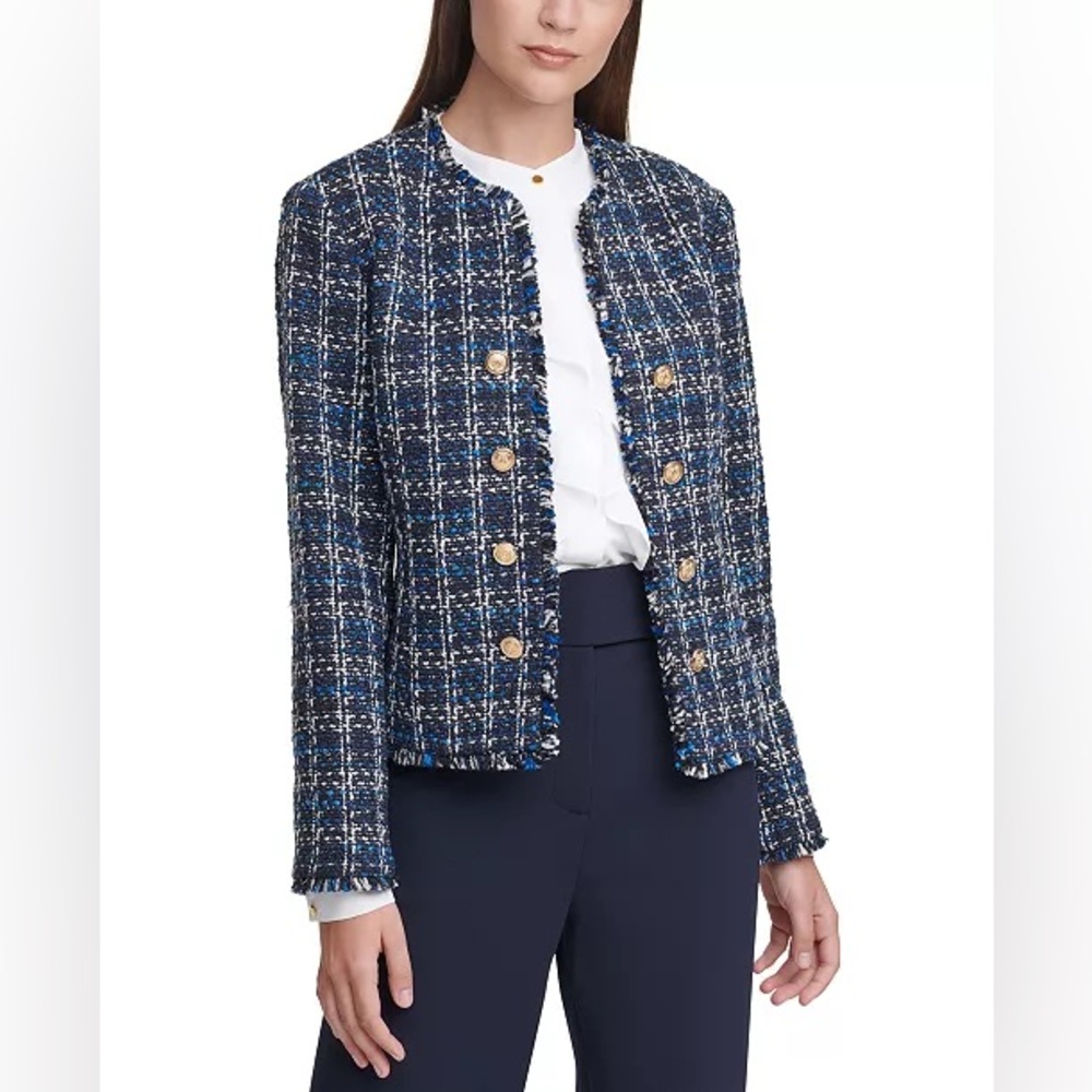 Calvin Klein Tweed Cropped Jacket - Feel Free To Ask Questions